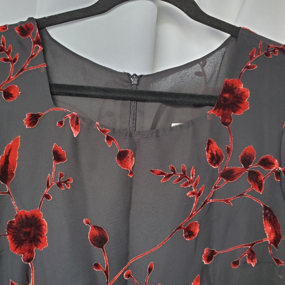 Coldwater Creek Floral Velvet Overlay Dress - Picture 3 of 8